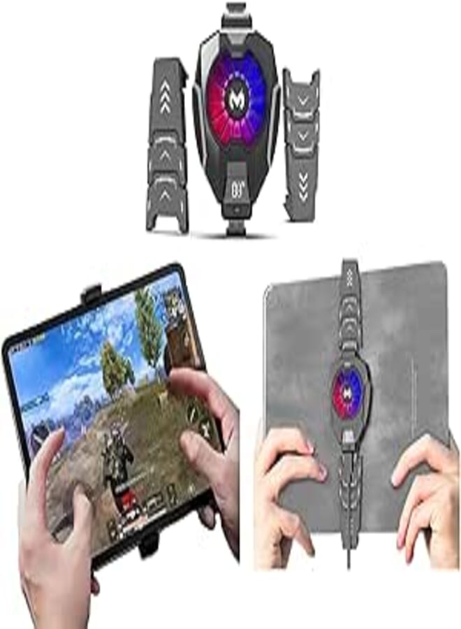 Tablet Cooler Semiconductor Fan Gaming and Live Stream Fast Cooling Pad Radiator Heatsink with LED Temperature Display for 5-8.4 inches iOS/Android Pad Samsung Tab Compatible with CoD Warzone Mobile